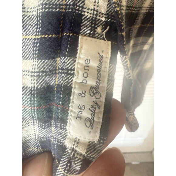 rag & bone Black and White Plaid Casual Button Down Shirt - Picture 5 of 9